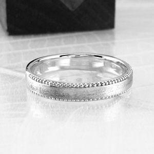 リング メンズ 指輪 マリッジ 結婚 アンティーク ミル つや消し プラチナ 900 父の日の画像