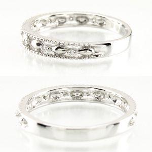 ダイヤモンド ゴールド 18k アンティーク ミル 透かし k18 マリッジ リング結婚指輪 父の日の画像