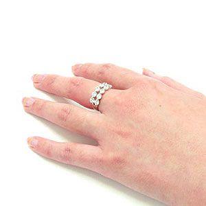 エタニティリング ダイヤモンド 指輪 2連 ダブル ハーフ プラチナ 900