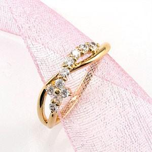 リング 指輪 レディース ダイヤモンド ゴールド 18k ダイヤ スイート 10 カーブ スレンダー 父の日の画像