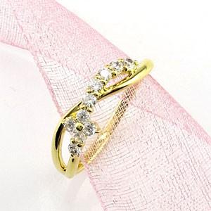リング 指輪 レディース ダイヤモンド ゴールド 18k ダイヤ スイート 10 カーブ スレンダー 父の日の画像