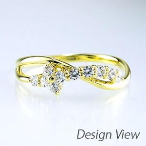 リング 指輪 レディース ダイヤモンド ゴールド 18k ダイヤ スイート 10 カーブ スレンダー 父の日の画像