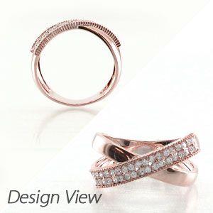 パヴェリング 指輪 レディース ダイヤモンド ゴールド 18k ミル フラワー 透かし クロス 地金 バレンタイン |  | 02