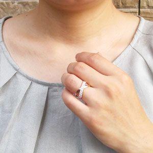 パヴェリング 指輪 レディース ダイヤモンド ゴールド 18k ミル フラワー 透かし クロス 地金 バレンタイン |  | 04