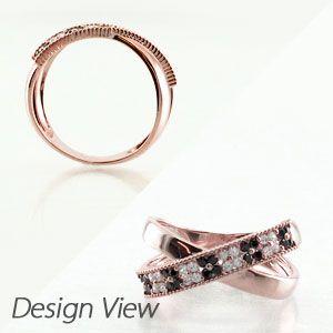 ブラックダイヤモンド リング ゴールド 18k指輪 ミル フラワー 透かし パヴェ クロス 地金 バレンタイン |  | 02