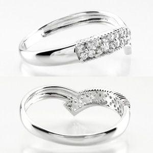 パヴェリング レディース ダイヤモンド ゴールド 18k V字 アンティーク ミル フラワー 透かし パヴェリング レディース ダイヤモンド ゴールド 18k V字 アンティーク ミル フラワー 透かし