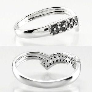 ブラックダイヤモンド リング 指輪 レディース ゴールド 18k ミル フラワー 透かし パヴェ ブラック 父の日の画像