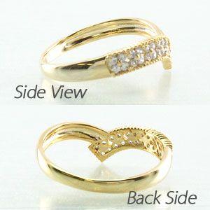 A7人気シール帳 パヴェリング レディース ダイヤモンド ゴールド 18k V字 アンティーク ミル フラワー 透かし 【9656683885】(33950円)