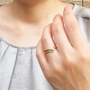 ブラックダイヤモンド リング 指輪 ゴールド 18k アンティーク ミル フラワー 透かし パヴェ ブラック 父の日の画像