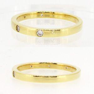 ダイヤモンド リング 指輪 ゴールド 18k ストレート 平 k18 YG0.10ct 父の日の画像
