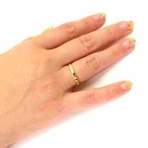 ダイヤモンド リング 指輪 ゴールド 18k ストレート 平 k18 YG0.10ct 父の日の画像