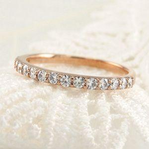 エタニティリング ダイヤモンド ゴールド 指輪 18k ハーフ k18 父の日の画像