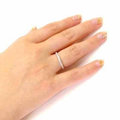 エタニティリング ダイヤモンド ゴールド 指輪 18k ハーフ k18 父の日の画像