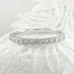 エタニティリング ダイヤモンド ゴールド 指輪 18k ハーフ k18 父の日の画像