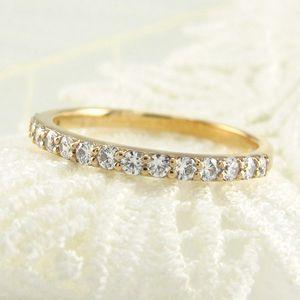 エタニティリング ダイヤモンド ゴールド 指輪 18k ハーフ k18 父の日の画像