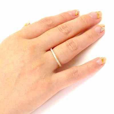 エタニティリング ダイヤモンド ゴールド 指輪 18k ハーフ k18 父の日の画像