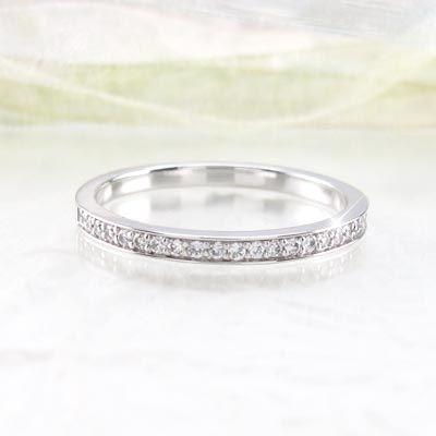 エタニティリング ダイヤモンド ゴールド 指輪 18k ハーフ ストレート k18 父の日の画像