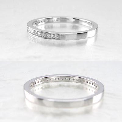エタニティリング ダイヤモンド ゴールド 指輪 18k ハーフ ストレート k18 父の日の画像