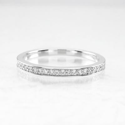 エタニティリング ダイヤモンド ゴールド 指輪 18k ハーフ ストレート k18 父の日の画像