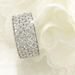 パヴェリング 指輪 レディース ダイヤモンド アンティーク ミル フラワー 透かし プラチナ 900 1.00ct バレンタイン |  | 01