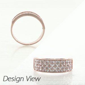 パヴェリング 指輪 レディース ダイヤモンド ゴールド 18k アンティーク ミル フラワー 透かし k18 PG バレンタイン |  | 02