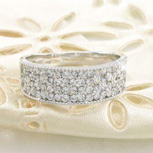 パヴェリング 指輪 レディース ダイヤモンド アンティーク ミル フラワー 透かし プラチナ 900 バレンタイン 爆買 |  | 01