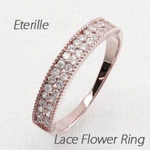 パヴェリング 指輪 レディース ダイヤモンド ゴールド 18k アンティーク ミル フラワー 透かし k18 バレンタイン 爆買 | 