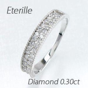 パヴェリング 指輪 レディース ダイヤモンド アンティーク ミル フラワー 透かし プラチナ 9000.30ct バレンタイン 爆買 | 