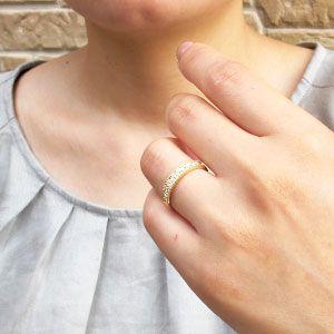 パヴェリング 指輪 レディース ダイヤモンド ゴールド 18k アンティーク ミル フラワー 透かし k18 父の日の画像