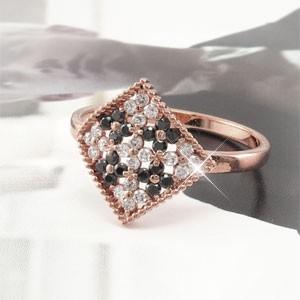 ブラックダイヤモンド リング 指輪 レディース ゴールド 18k ダイヤ パヴェ フラワー アンティーク ミル 父の日の画像