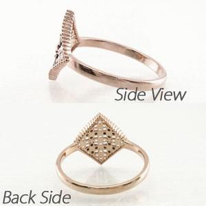 ブラックダイヤモンド リング 指輪 レディース ゴールド 18k ダイヤ パヴェ フラワー アンティーク ミル 父の日の画像