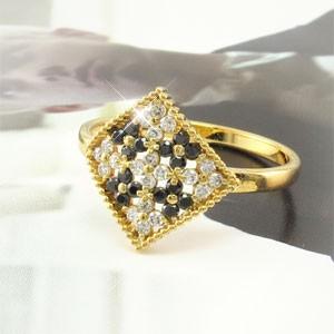ブラックダイヤモンド リング 指輪 レディース ゴールド 18k ダイヤ パヴェ フラワー アンティーク 父の日の画像
