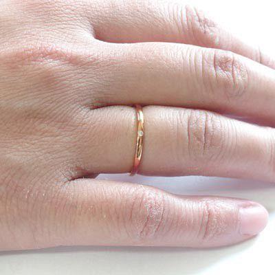 リング 指輪 レディース ダイヤモンド ゴールド 18k ストレート 甲丸 一粒 k18 PG重ねづけ 父の日の画像