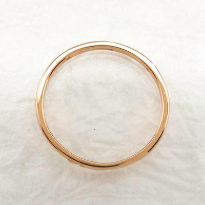 リング 指輪 レディース ダイヤモンド ゴールド 18k ストレート 甲丸 一粒 k18 PG重ねづけ 父の日の画像