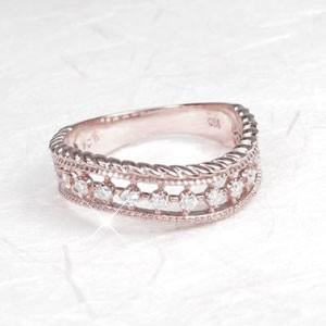 ダイヤモンド リング 指輪 ゴールド 18k ダイヤ アンティーク ミル バレンタイン |  | 01