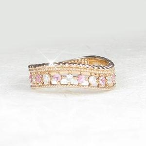 ダイヤモンド リング 指輪 ゴールド 18k ダイヤ アンティーク ミル サファイア バレンタイン 爆買 |  | 01