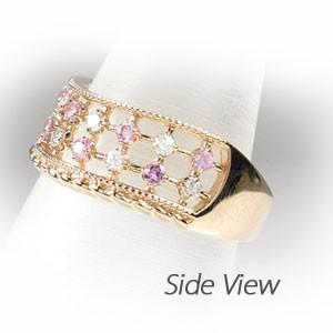 ダイヤモンド リング 指輪 ゴールド 18k ダイヤ アンティーク ミル サファイア バレンタイン |  | 02