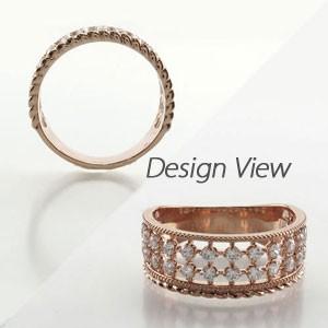 ダイヤモンド リング 指輪 ゴールド 18k ダイヤ アンティーク ミル バレンタイン |  | 02