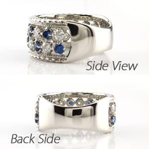 ダイヤモンド リング 指輪 ダイヤ アンティーク ミル サファイア プラチナ 900 バレンタイン |  | 03