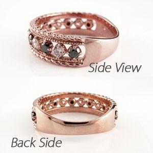 ブラックダイヤモンド リング 指輪 レディース ゴールド 18k ダイヤ アンティーク ミル バレンタイン |  | 03