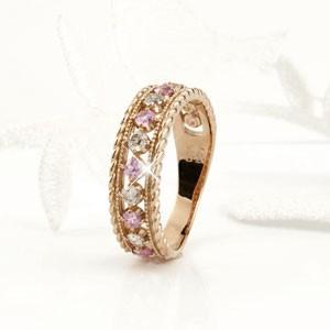 ダイヤモンド リング 指輪 ゴールド 18k ダイヤ アンティーク ミル サファイア バレンタイン |  | 01