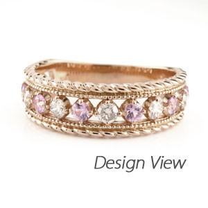 ダイヤモンド リング 指輪 ゴールド 18k ダイヤ アンティーク ミル サファイア バレンタイン |  | 02