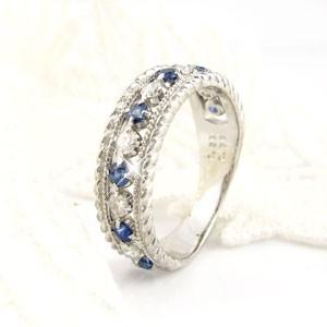 ダイヤモンド リング 指輪 ダイヤ アンティーク ミル サファイア 誕生石 プラチナ 900 バレンタイン 爆買 |  | 01