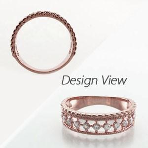 ダイヤモンド リング 指輪 ゴールド 18k ダイヤ アンティーク ミル 0.25ct バレンタイン |  | 02