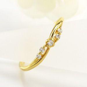 リング 指輪 レディース ゴールド 18k ダイヤモンド スレンダー k18 YG 父の日の画像