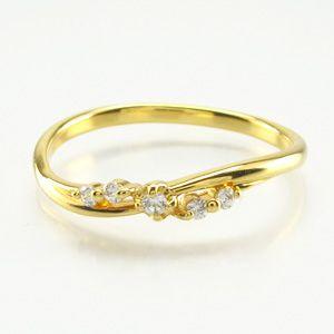 リング 指輪 レディース ゴールド 18k ダイヤモンド スレンダー k18 YG 父の日の画像