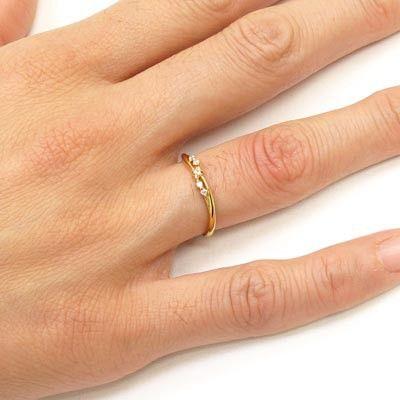 リング 指輪 レディース ゴールド 18k ダイヤモンド スレンダー k18 YG 父の日の画像