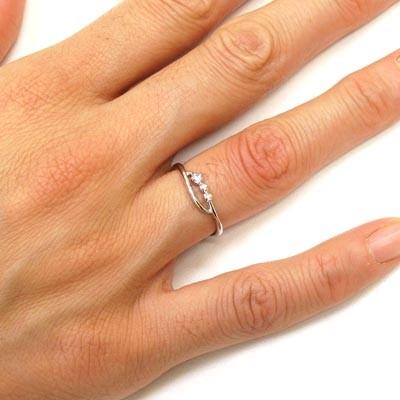 リング 指輪 レディース ゴールド 10k ダイヤモンド シンプル スレンダー K10 父の日の画像