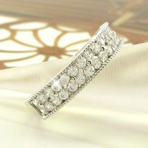 パヴェリング 指輪 レディース ダイヤモンド フラワー アンティーク ミル 透かし プラチナ 900 0.50ct バレンタイン |  | 01