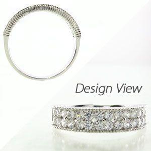 パヴェリング 指輪 レディース ダイヤモンド フラワー アンティーク ミル 透かし プラチナ 900 0.50ct バレンタイン |  | 02